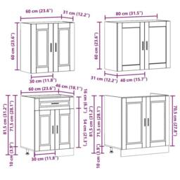 Berkfield Home 4 Piece Kitchen Cabinet Set Kalmar Black Engineered Wood - thumbnail 8
