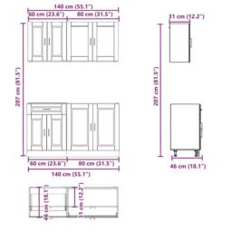 Berkfield Home 4 Piece Kitchen Cabinet Set Kalmar Black Engineered Wood - thumbnail 7