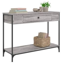Berkfield Home Decorative Console Table Grey Sonoma 100x34.5x75 cm Engineered Wood - thumbnail 1