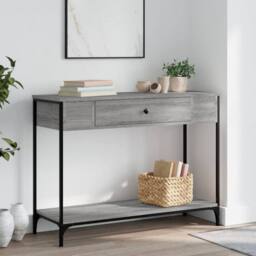 Berkfield Home Decorative Console Table Grey Sonoma 100x34.5x75 cm Engineered Wood - thumbnail 2