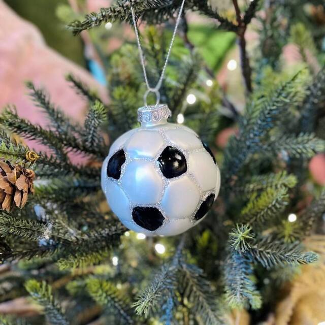 The Alphabet Gift Shop Football Bauble in White - image 1