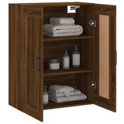 Berkfield Home Wall Mounted Cabinet Brown Oak 69.5x34x90 cm Engineered Wood - thumbnail 5