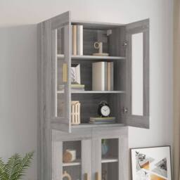 Berkfield Home Hanging Wall Cabinet Grey Sonoma 69.5x34x90 cm - thumbnail 8