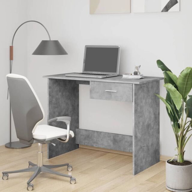 Berkfield Home Desk Concrete Grey 100x50x76 cm Engineered Wood - Size: 100 x 50 x 76 cm - image 1