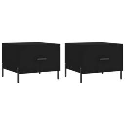 Berkfield Home Decorative Coffee Tables 2 pcs Black 50x50x40 cm Engineered Wood - Size: 50 x 50 x 40 cm - thumbnail 3