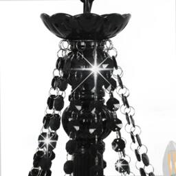 Berkfield Home Beautiful Chandelier with Beads Black 12 x E14 Bulbs - thumbnail 5
