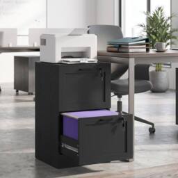 HOMCOM 2-Drawer File Cabinet, Lockable Filing Cabinet for A4 Letter, Black - thumbnail 2