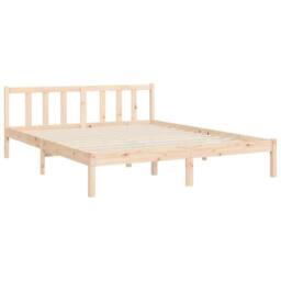 Berkfield Home Beautiful Bed Frame with Headboard 160x200 cm Solid Wood in Natural - thumbnail 9