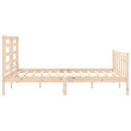 Berkfield Home Beautiful Bed Frame with Headboard 160x200 cm Solid Wood in Natural - thumbnail 7