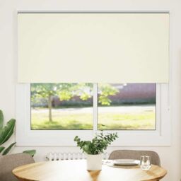 Berkfield Home Roller Blind Blackout Off-White 160x150 cm Fabric Width 156.6 cm Polyester in White - thumbnail 2