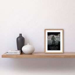 "Artery8 Wall Art Print NASA Our Solar System Moon Surface Apollo 17 Astronaut Artwork Framed 9X7 Inch in Beige - Size: W7"" x H9""" - thumbnail 2