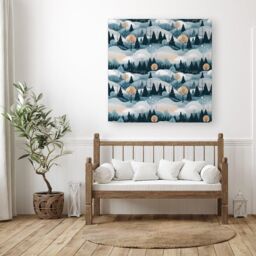 Warren Reed - Designer Dreamy Snowy Christmas Scene Canvas in White - Size: w10 inch x h10 inch - thumbnail 3
