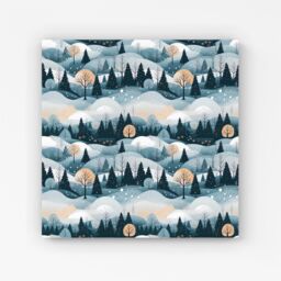 Warren Reed - Designer Dreamy Snowy Christmas Scene Canvas in White - Size: w10 inch x h10 inch - thumbnail 1