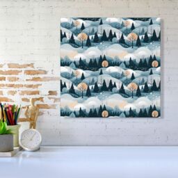 Warren Reed - Designer Dreamy Snowy Christmas Scene Canvas in White - Size: w10 inch x h10 inch - thumbnail 2