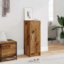 Berkfield Home Shoe Cabinet Old Wood 32x35x92 cm Engineered Wood in Brown - Size: 32 x 35 x 92 cm - thumbnail 3