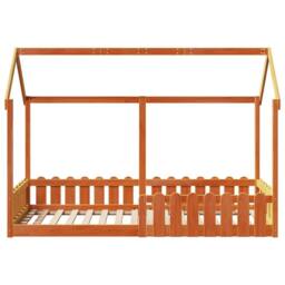 Berkfield Home Kids' House Bed Frame without Mattress Wax Brown 80x200 cm - thumbnail 4