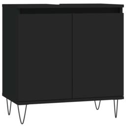 Berkfield Home Bathroom Cabinet Black 58x33x60 cm Engineered Wood - Size: 58 x 33 x 60 cm - thumbnail 1