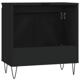 Berkfield Home Bathroom Cabinet Black 58x33x60 cm Engineered Wood - Size: 58 x 33 x 60 cm - thumbnail 7