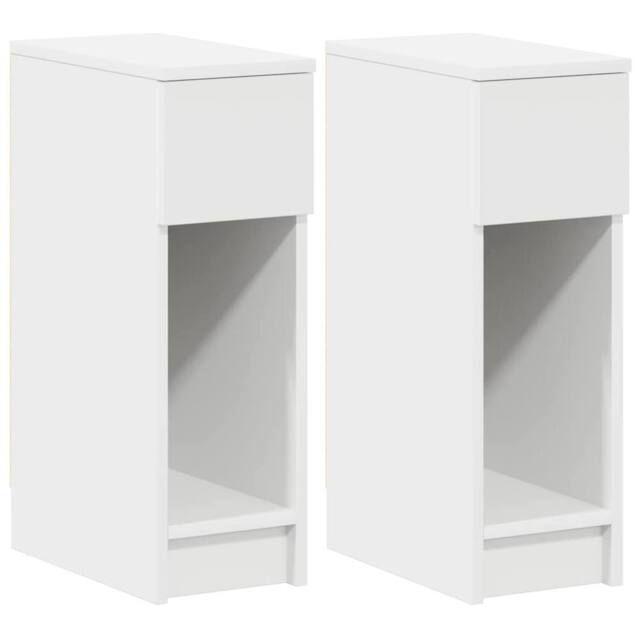 Berkfield Home Bedside Cabinets with Drawer 2 pcs White 20x36x60 cm - Size: 20 x 36 x 60 cm - image 1