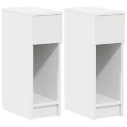 Berkfield Home Bedside Cabinets with Drawer 2 pcs White 20x36x60 cm - Size: 20 x 36 x 60 cm - thumbnail 1