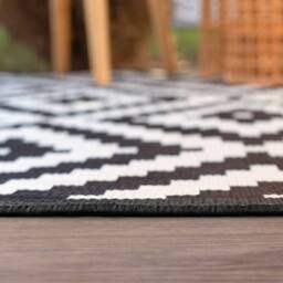 THE RUGS Outdoor Indoor Diamond Garden Patio Rug Weather Resistant Jet Washable in Black - Size: 240 cm x 340 cm - thumbnail 7