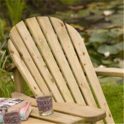 Cheshire 2 Seater Softwood Adirondack Garden Companion Seats in Light Oak - thumbnail 2