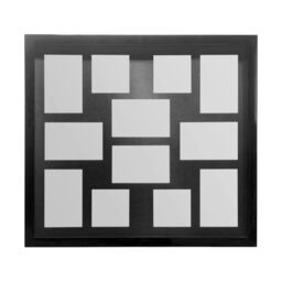 Orsina White Multi Photo Frame, Glass Front 12 Photos Display, Versatile Landscape, Portrait, & Square Photos Holder in Black - thumbnail 1