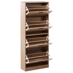 Wyld and Coco Shoe Storage Light Brown Four Closed Compartments Compact Hallway - thumbnail 4