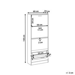 Wyld and Coco Shoe Storage Light Brown Four Closed Compartments Compact Hallway - thumbnail 3