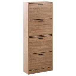 Wyld and Coco Shoe Storage Light Brown Four Closed Compartments Compact Hallway - thumbnail 2