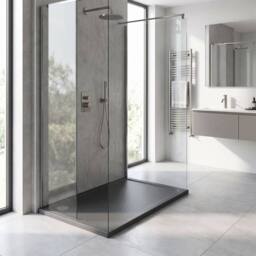 Balterley Rectangular Shower Tray 1000x700mm in Grey - thumbnail 4