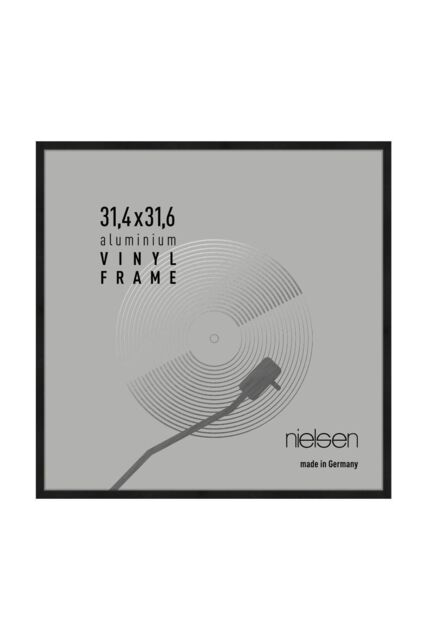 "nielsen Vinyl 12"" LP Record Album Display Frame, Aluminium, 32x33cm in Jet Black - Size: 32x33 cm" - image 1