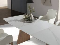 Angel Cerda Oval Extending Dining Table White Porcelain Marble - thumbnail 5