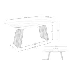 Angel Cerda Oval Extending Dining Table White Porcelain Marble - thumbnail 7