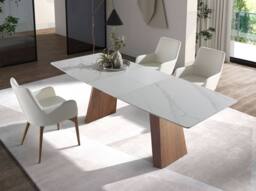 Angel Cerda Oval Extending Dining Table White Porcelain Marble - thumbnail 4