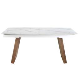 Angel Cerda Oval Extending Dining Table White Porcelain Marble - thumbnail 2