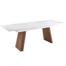 Angel Cerda Oval Extending Dining Table White Porcelain Marble - thumbnail 1
