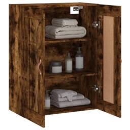 Berkfield Home Wall Mounted Cabinet Smoked Oak 69.5x34x90 cm Engineered Wood in Brown - thumbnail 5