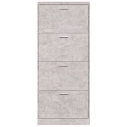 Berkfield Home Shoe Cabinet Concrete Grey 59x17x150 cm Engineered Wood - Size: 59 x 17 x 150 cm - thumbnail 6