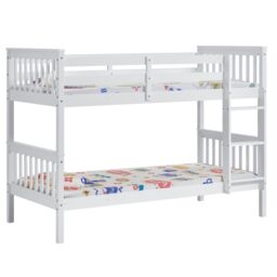 Home Discount Vida Designs Milan Detachable Bunk Bed Frame with Ladder Bedroom Kids Furniture in White - Size: Single - thumbnail 7