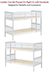 Home Discount Vida Designs Milan Detachable Bunk Bed Frame with Ladder Bedroom Kids Furniture in White - Size: Single - thumbnail 5