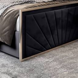 Casani Somerford Upholstered Soft Velvet Black Metal Designer Bed Frame - Size: Single - thumbnail 7