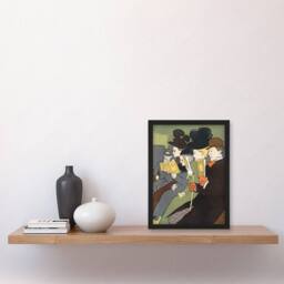 "Artery8 People Reading Magazine on Train Vintage Framed Wall Art Print Penfield - Size: W12"" x H16""" - thumbnail 4