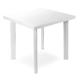 EONLION White Square Garden Plastic Lightweight Table Patio Deck Outdoor Furniture - thumbnail 2