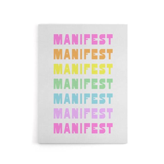 "Artery8 Manifest Manifest Manifest Colourful Modern Canvas Wall Art Print - Size: W12"" x H16""" - image 1
