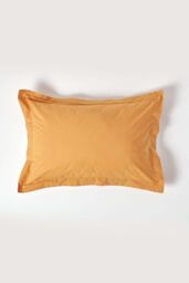 Homescapes Egyptian Cotton Oxford Pillowcase 200 TC, Standard Size in Mustard - thumbnail 1