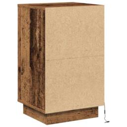 Berkfield Home Modern Bedside Cabinet with LED Old Wood 39x34.5x65 cm Engineered Wood in Brown - thumbnail 8