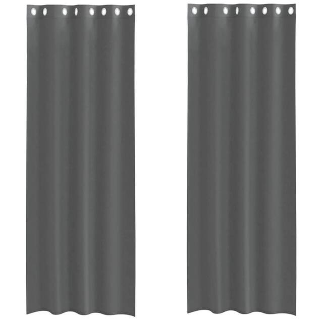 Berkfield Home Voile Curtains with Grommets 2 pcs Dark Grey 140x260 cm - image 1