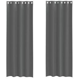 Berkfield Home Voile Curtains with Grommets 2 pcs Dark Grey 140x260 cm - thumbnail 1