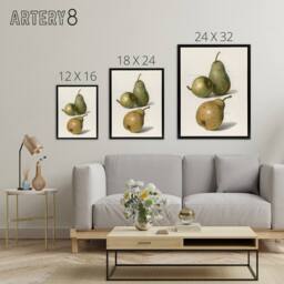"Artery8 Vintage Illustration of Pear Varieties Wright Framed Canvas Wall Art in White - Size: W12"" x H16""" - thumbnail 4